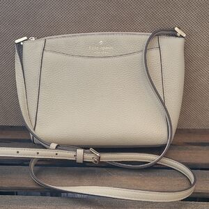 kate spade Pebbled Leather Crossbody - Light Gray